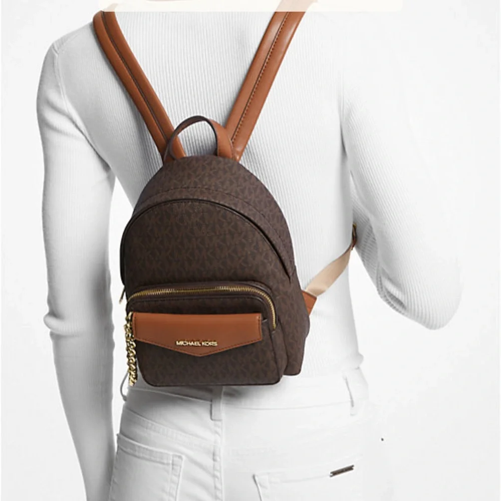 MICHAEL KORS Maisie Extra-Small Logo 2-in-1 Backpack Brown NWT